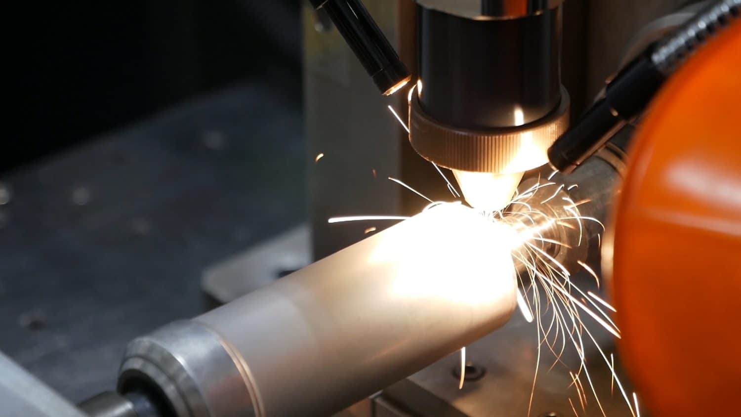 a laser welding in operation